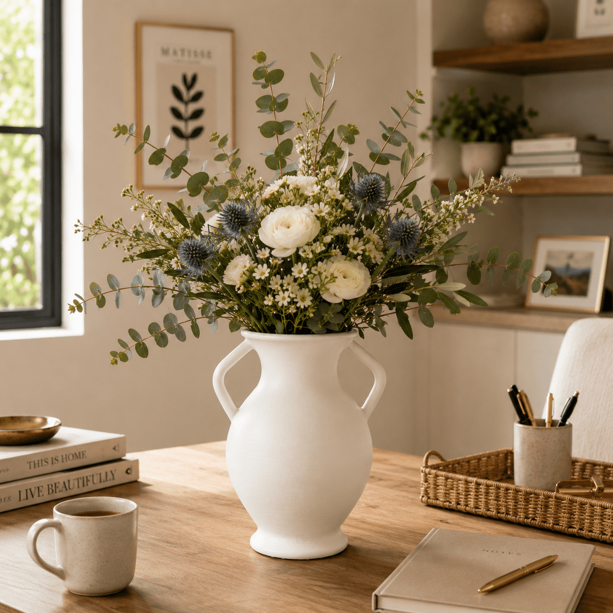 Rustic Amphora Vase | Handled Sculptural Centerpiece by Pashmation