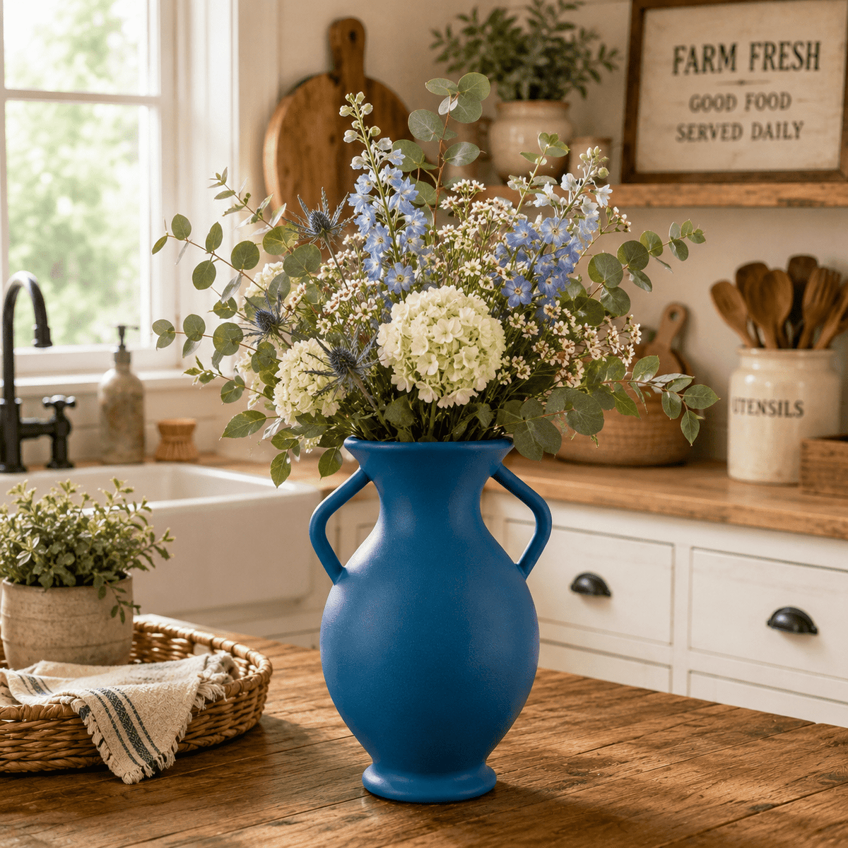 Rustic Amphora Vase | Handled Sculptural Centerpiece by Pashmation