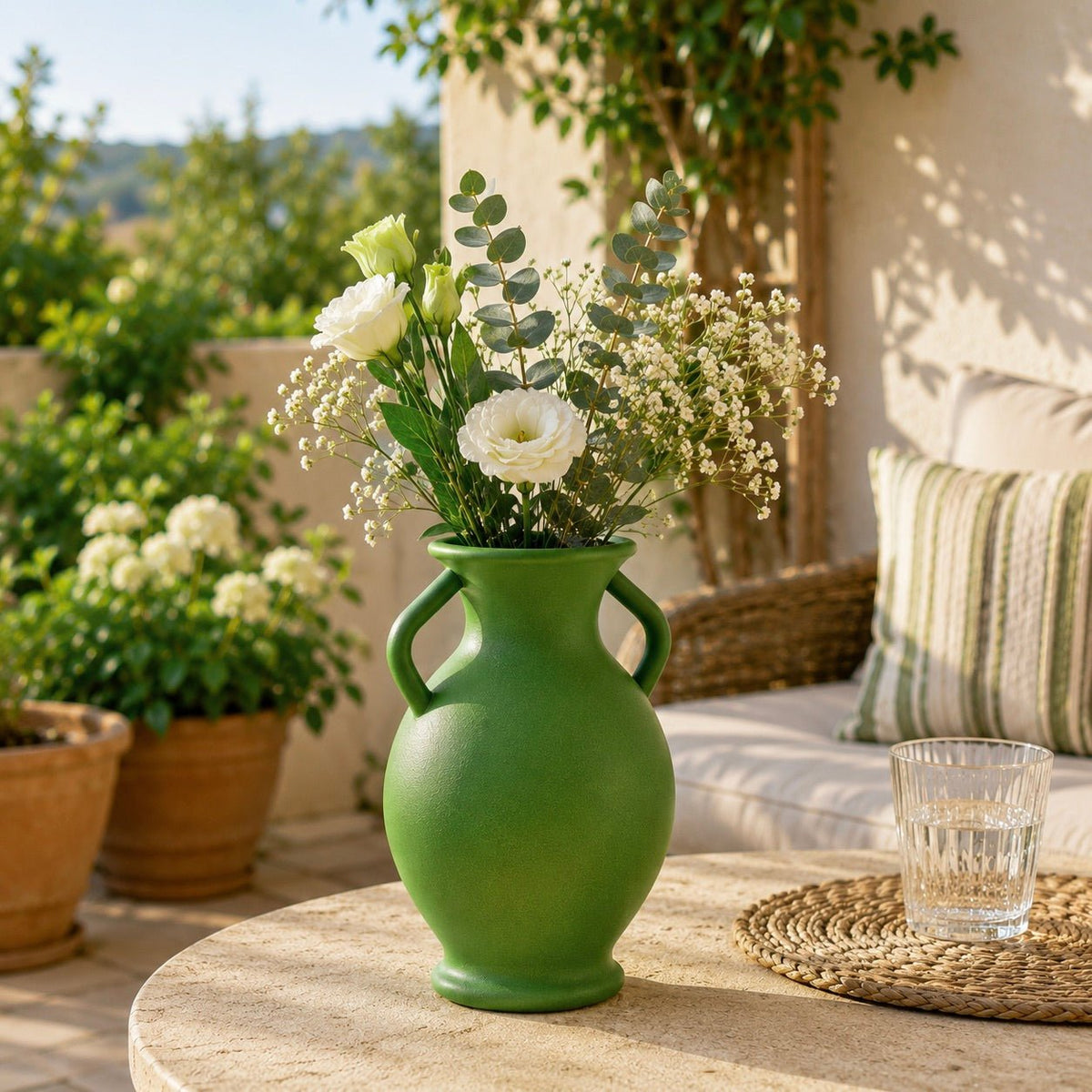Rustic Amphora Vase | Handled Sculptural Centerpiece by Pashmation