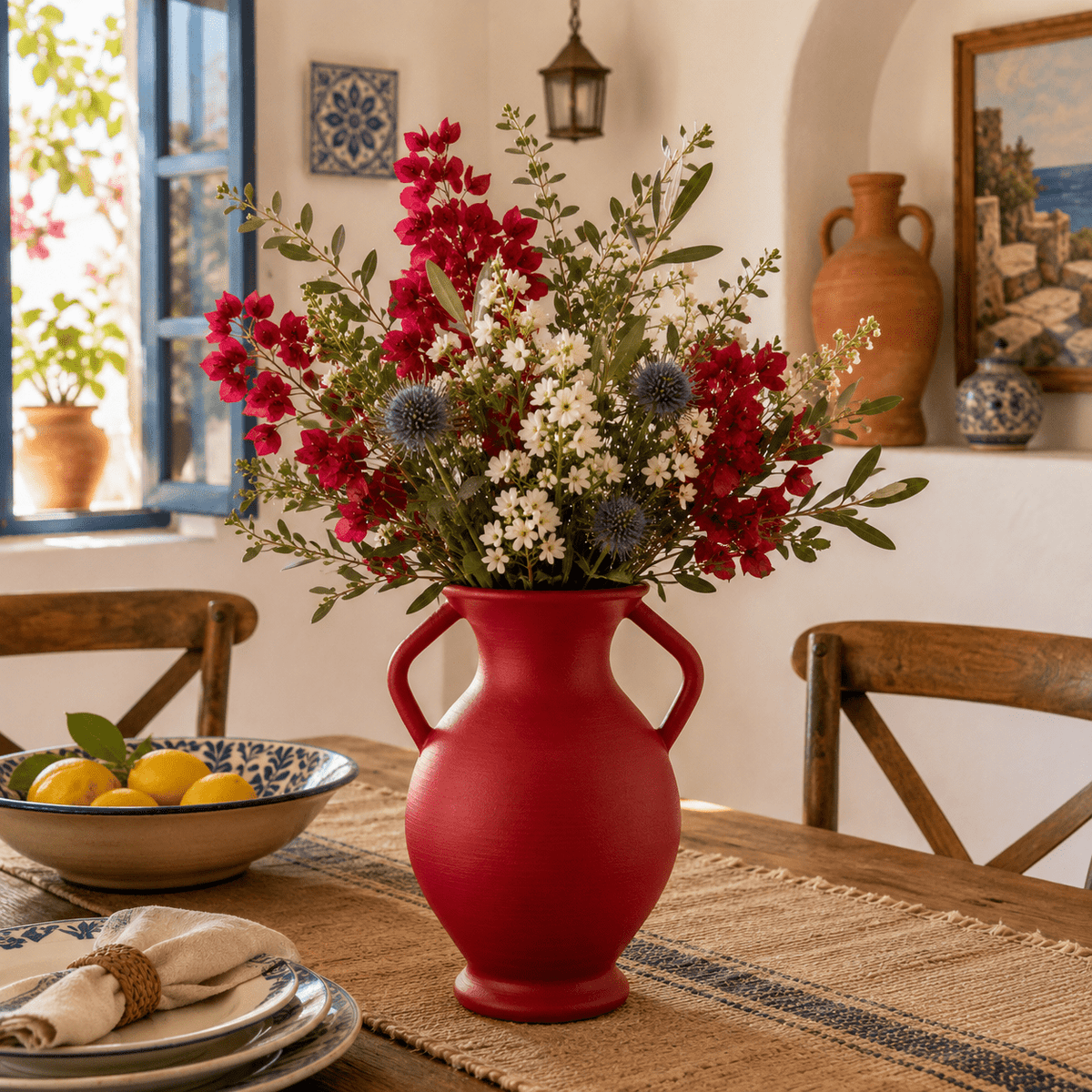 Rustic Amphora Vase | Handled Sculptural Centerpiece by Pashmation