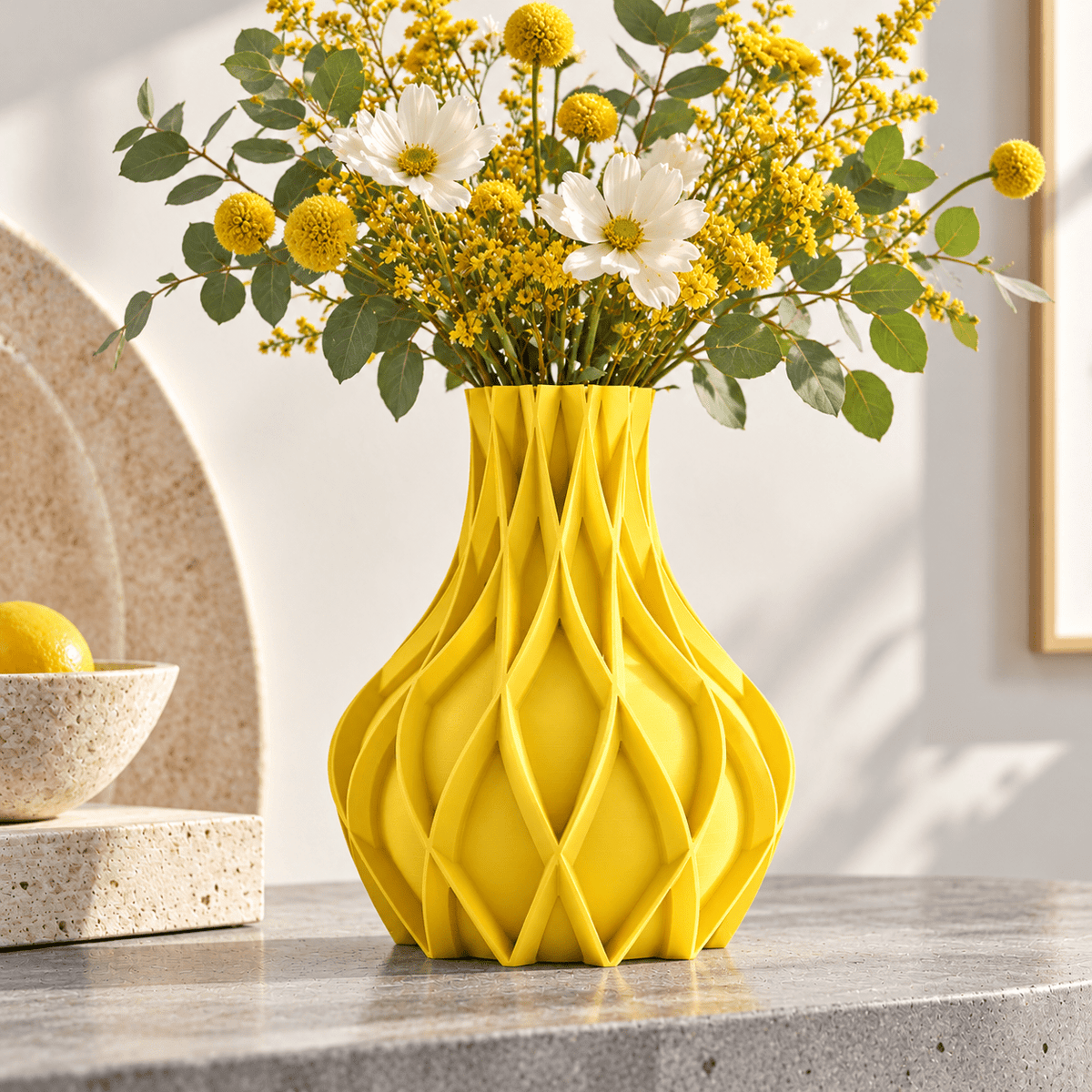 Sculpted Fluted Avio Vase Modern Geometric Centerpiece - Contemporary Home Decor Minimalist Design by Pashmation