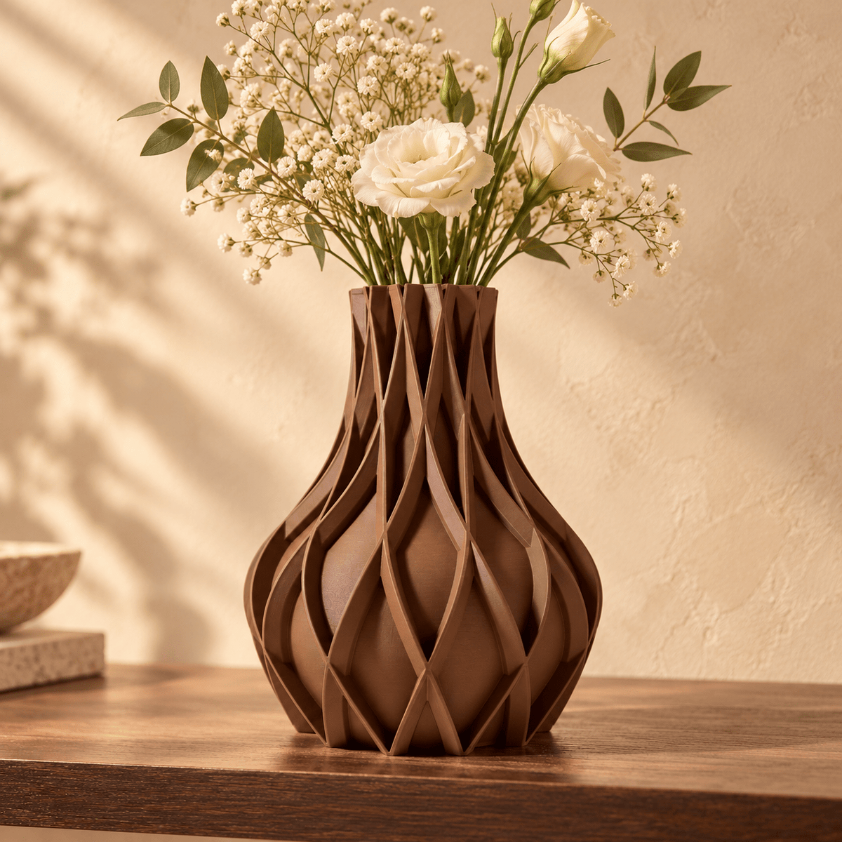 Sculpted Fluted Avio Vase Modern Geometric Centerpiece - Contemporary Home Decor Minimalist Design by Pashmation