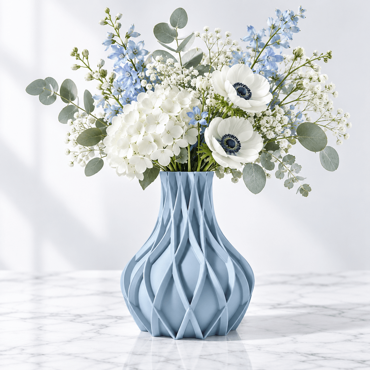 Sculpted Fluted Avio Vase Modern Geometric Centerpiece - Contemporary Home Decor Minimalist Design by Pashmation