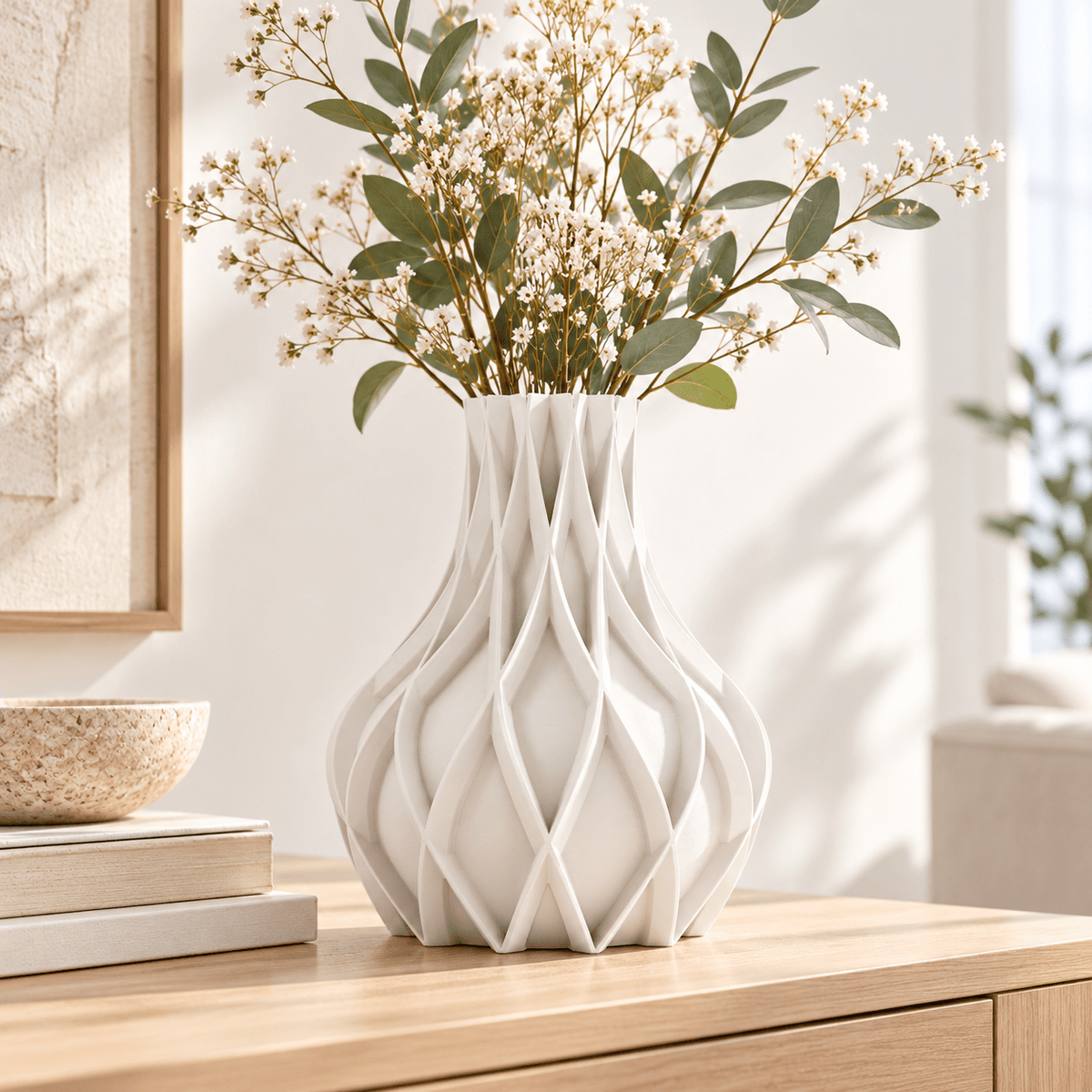Sculpted Fluted Avio Vase Modern Geometric Centerpiece - Contemporary Home Decor Minimalist Design by Pashmation
