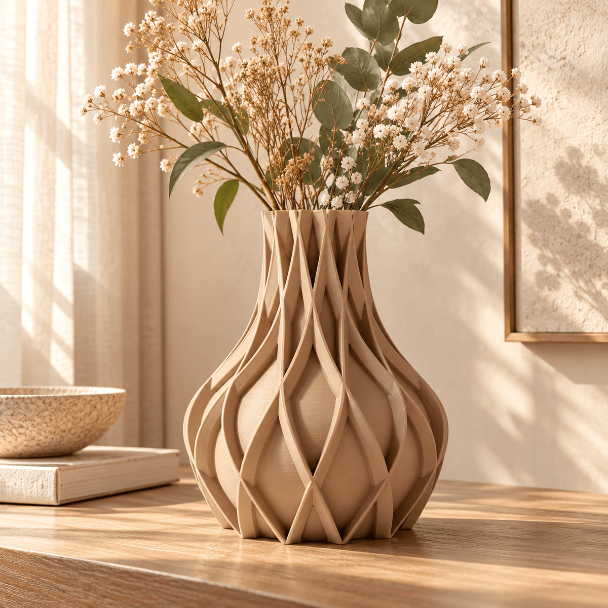 Sculpted Fluted Avio Vase Modern Geometric Centerpiece - Contemporary Home Decor Minimalist Design by Pashmation