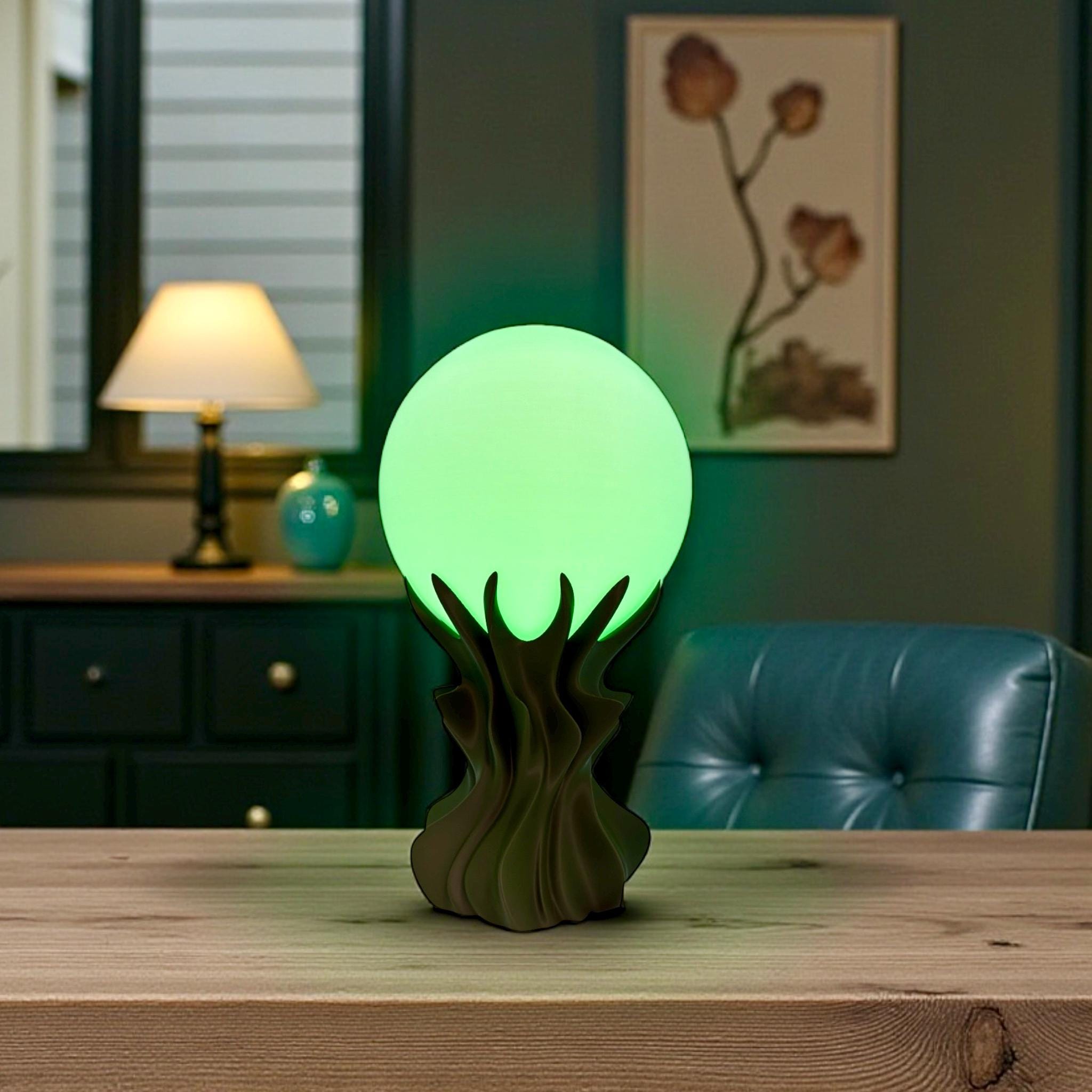 Sculptural Table Lamp Globe Shade Modern Ambient Lighting Bedside Nightlight Home Decor - Pashmation Table Lamps
