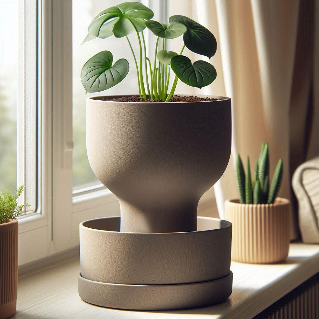 Self-watering planter with reservoir base by Pashmation