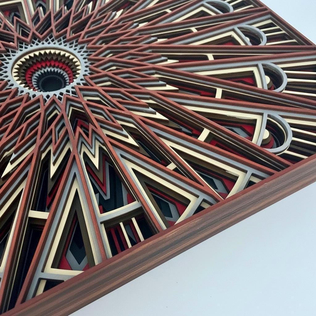 Solar Weave Layered Wood Wall Art - PashmationWall Décor