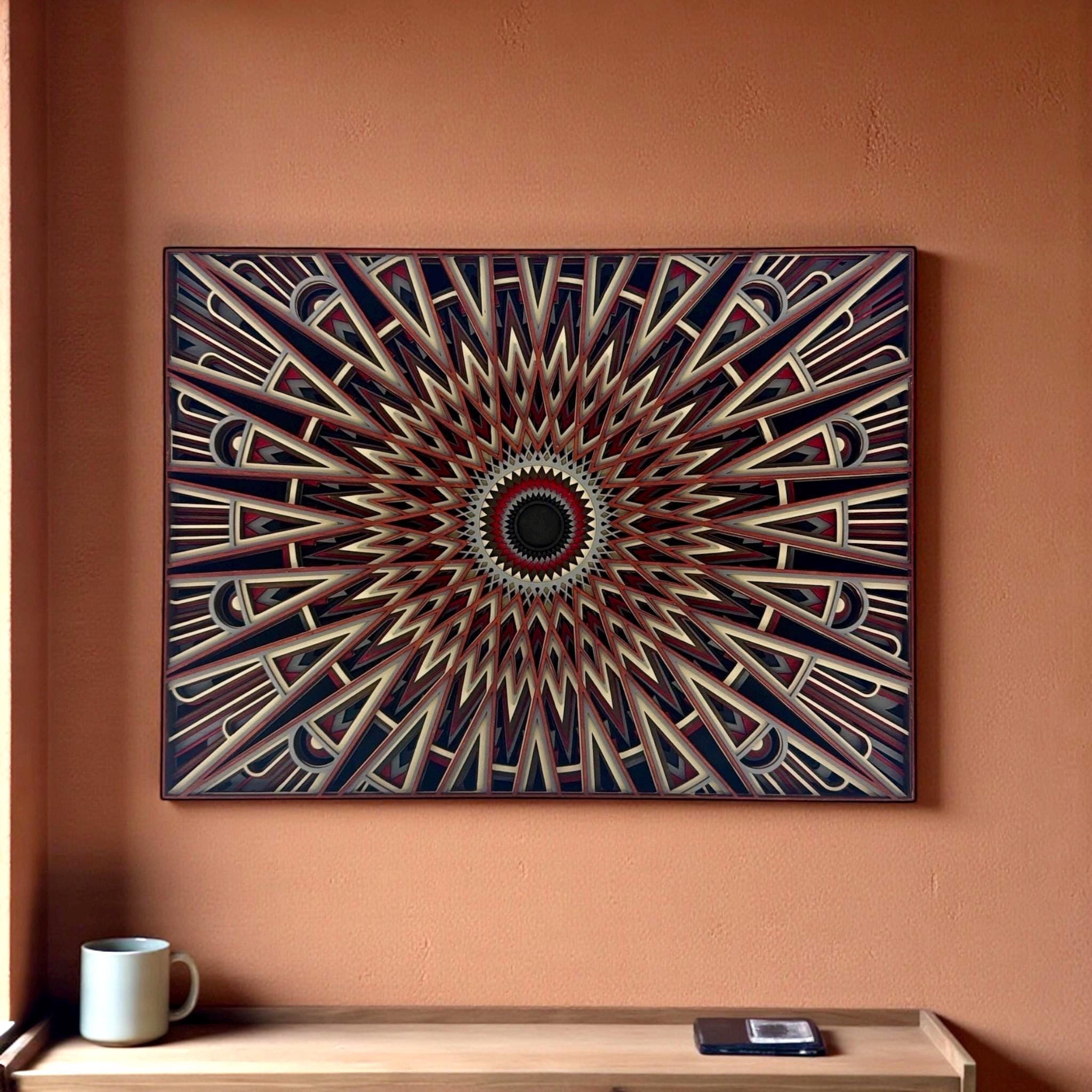 Solar Weave Layered Wood Wall Art - PashmationWall Décor