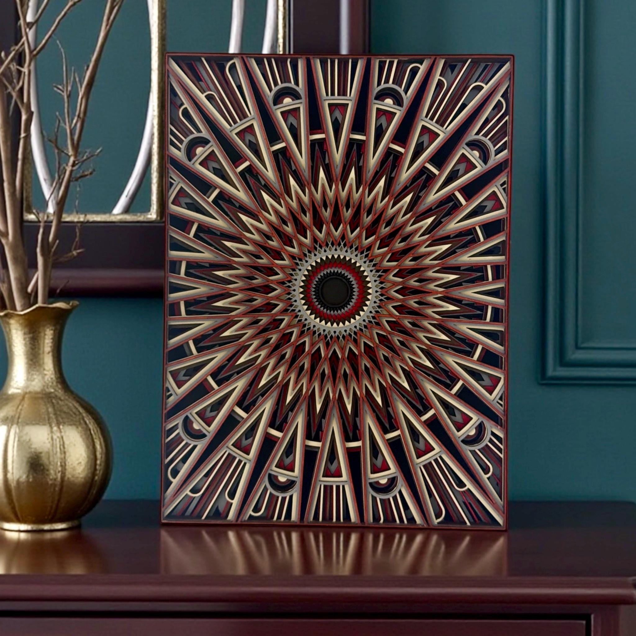 Solar Weave Layered Wood Wall Art - PashmationWall Décor