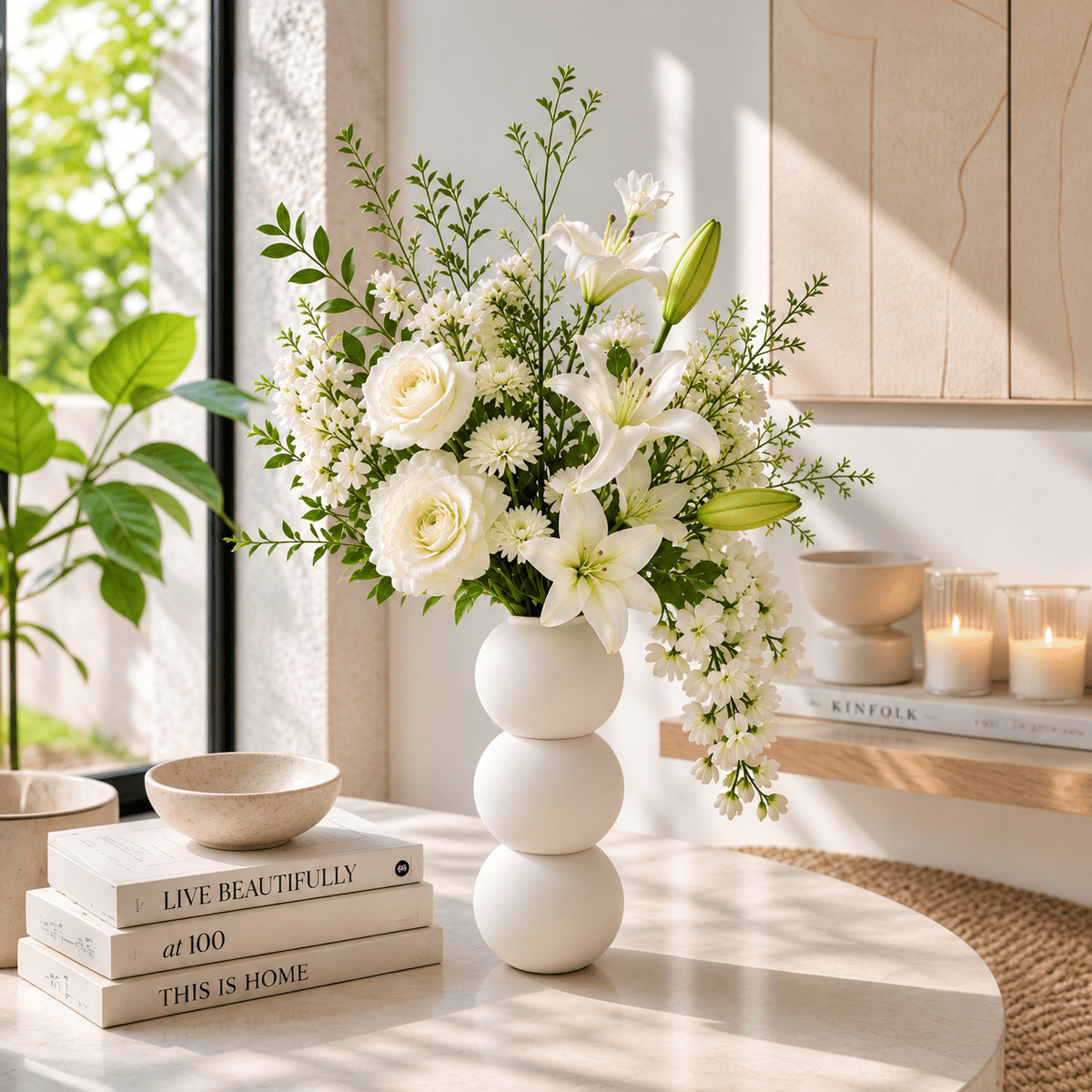 Spherical Modern Vase - Vibrant Accent Piece for Dried Flowers Contemporary Home Decor Geometric Centerpiece Orbo Design by Pashmation