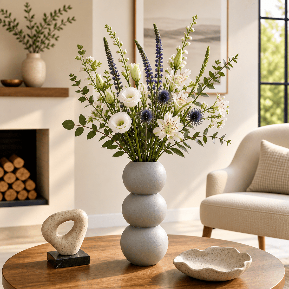 Spherical Modern Vase - Vibrant Accent Piece for Dried Flowers Contemporary Home Decor Geometric Centerpiece Orbo Design by Pashmation