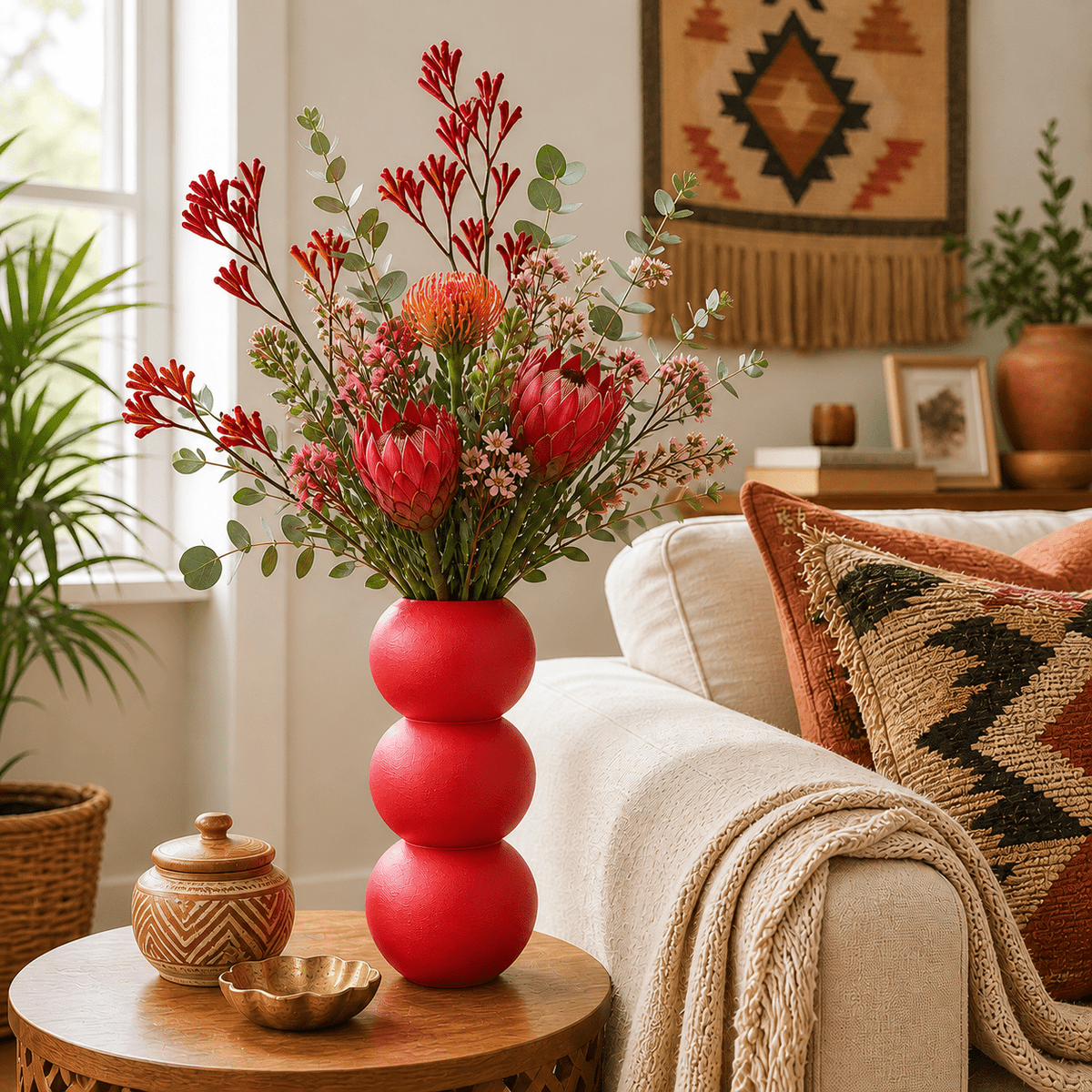 Spherical Modern Vase - Vibrant Accent Piece for Dried Flowers Contemporary Home Decor Geometric Centerpiece Orbo Design by Pashmation