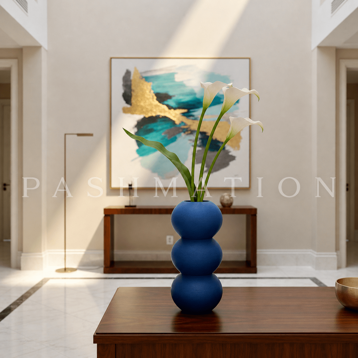 Spherical Modern Vase - Vibrant Accent Piece for Dried Flowers Contemporary Home Decor Geometric Centerpiece Orbo Design by Pashmation