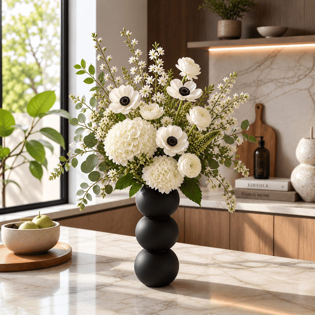 Spherical Modern Vase - Vibrant Accent Piece for Dried Flowers Contemporary Home Decor Geometric Centerpiece Orbo Design by Pashmation