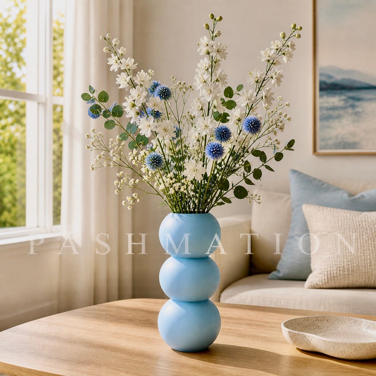 Spherical Modern Vase - Vibrant Accent Piece for Dried Flowers Contemporary Home Decor Geometric Centerpiece Orbo Design by Pashmation