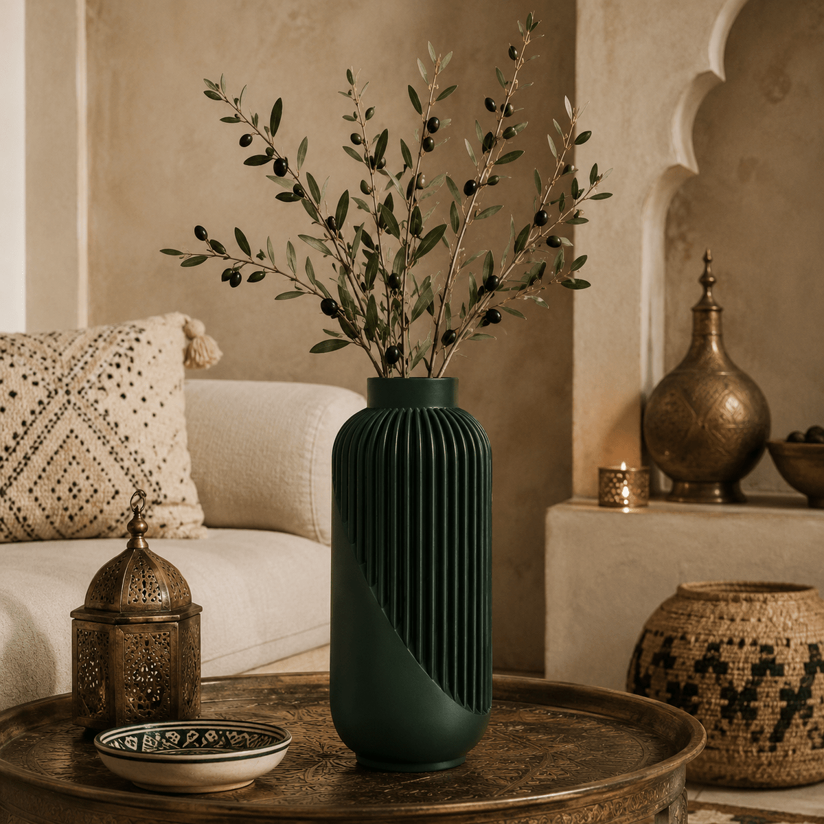 Striped Yao Vase – Modern Minimalist Home Decor, Dried Flower Display by Pashmation