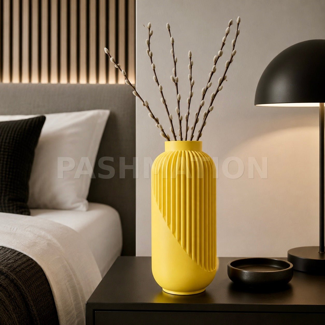 Striped Yao Vase – Modern Minimalist Home Decor, Dried Flower Display by Pashmation