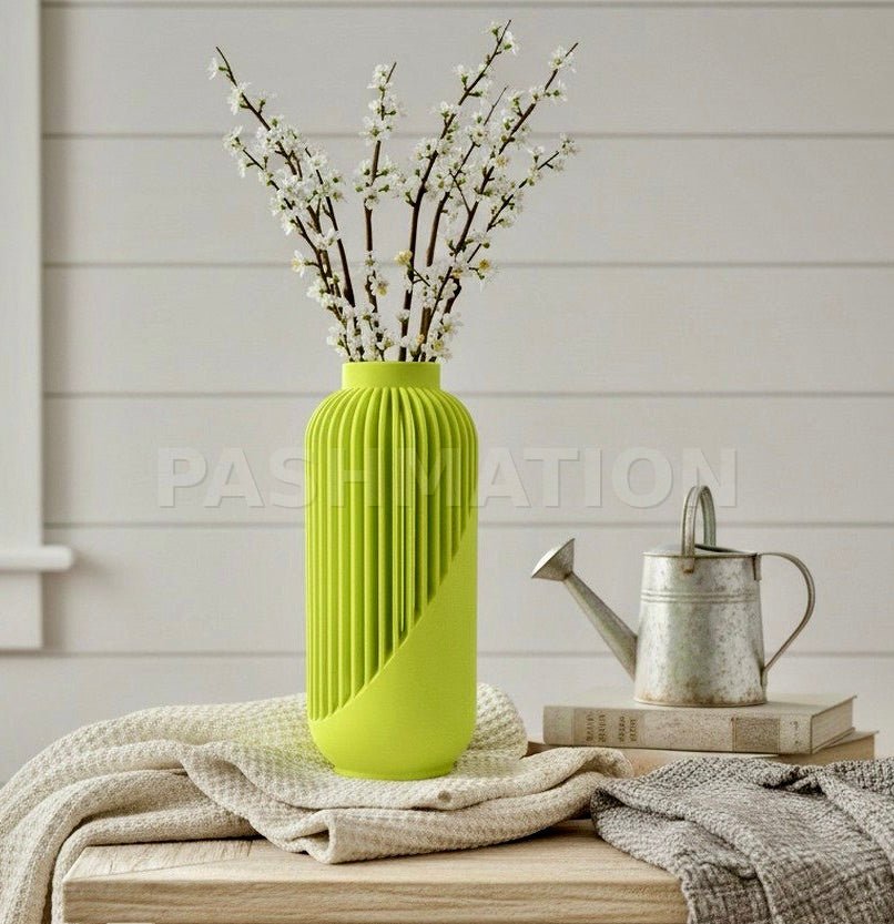 Striped Yao Vase – Modern Minimalist Home Decor, Dried Flower Display by Pashmation