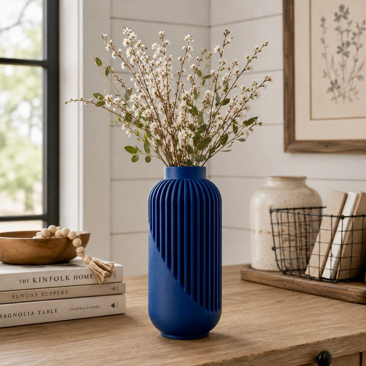 Striped Yao Vase – Modern Minimalist Home Decor, Dried Flower Display by Pashmation