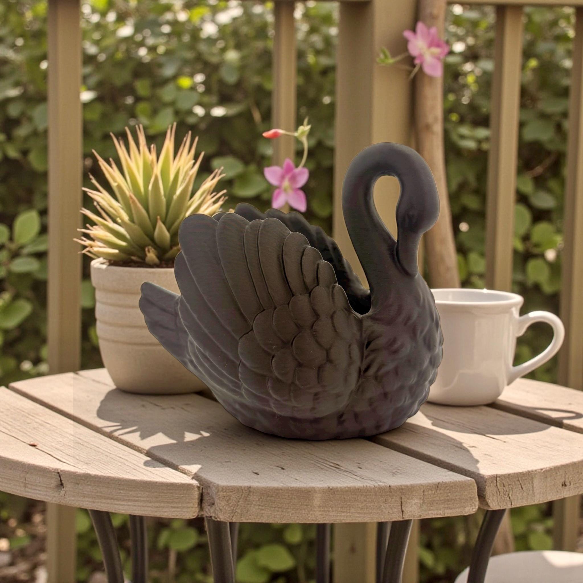 Swan Planter – Elegant Garden Decor with Drainage - PashmationIndoor Planters