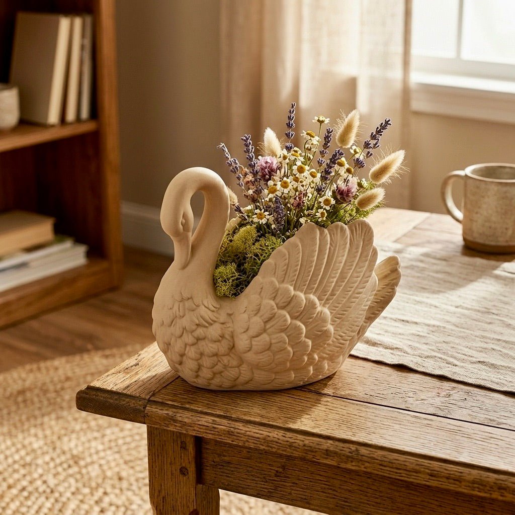 Swan Planter – Elegant Garden Decor with Drainage - PashmationIndoor Planters