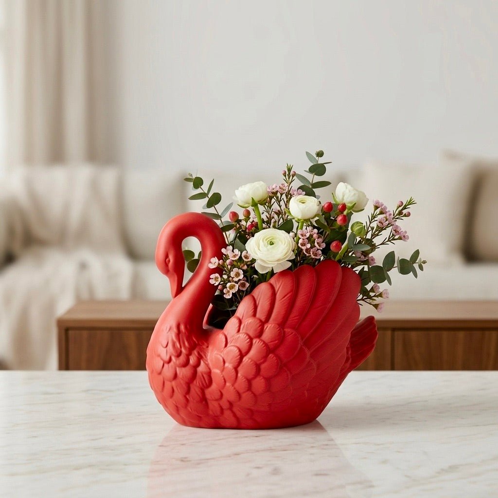 Swan Planter – Elegant Garden Decor with Drainage - PashmationIndoor Planters