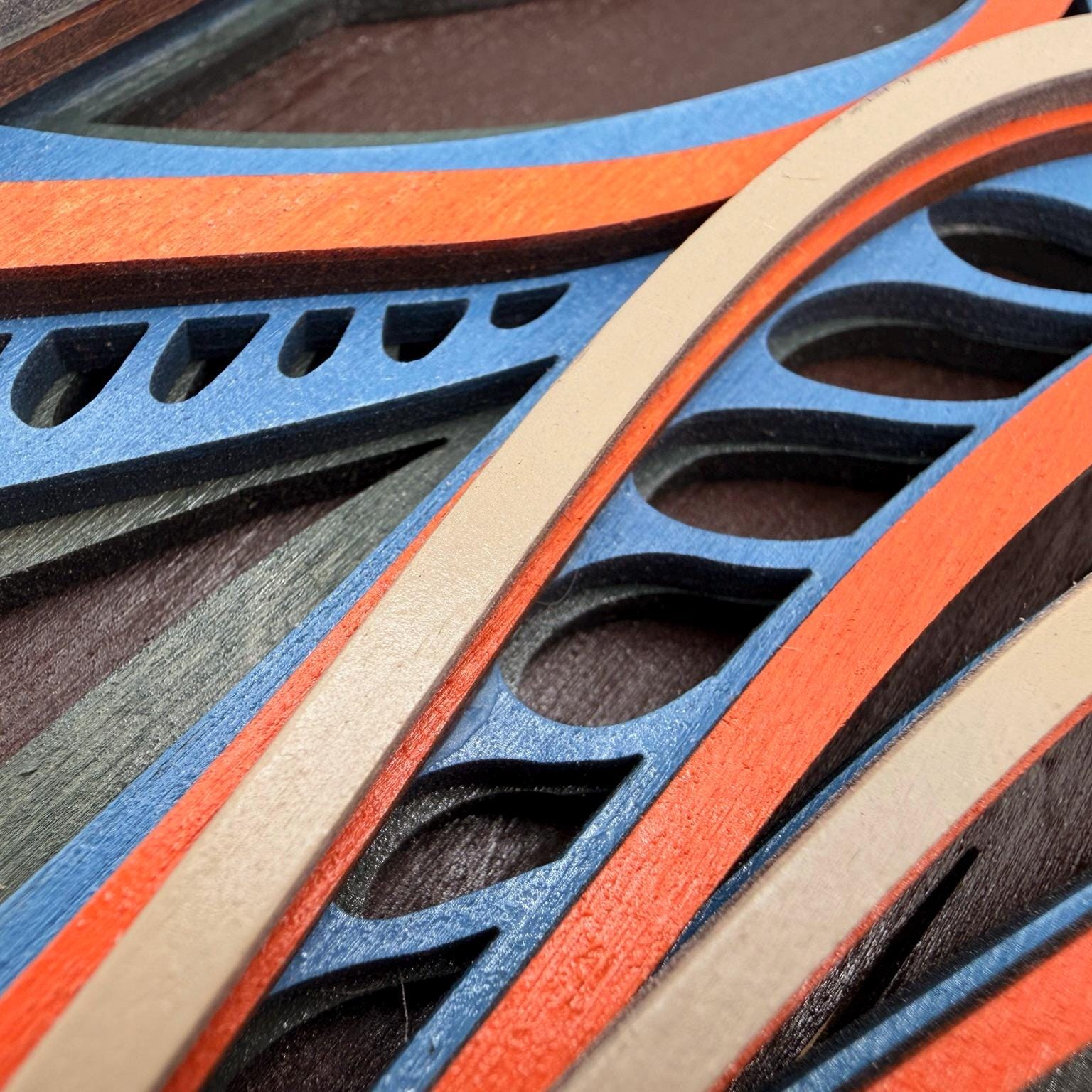 Topographic Flow Layered Wood Wall Art 7 Layer Laser Cut Panel - PashmationWall Décor