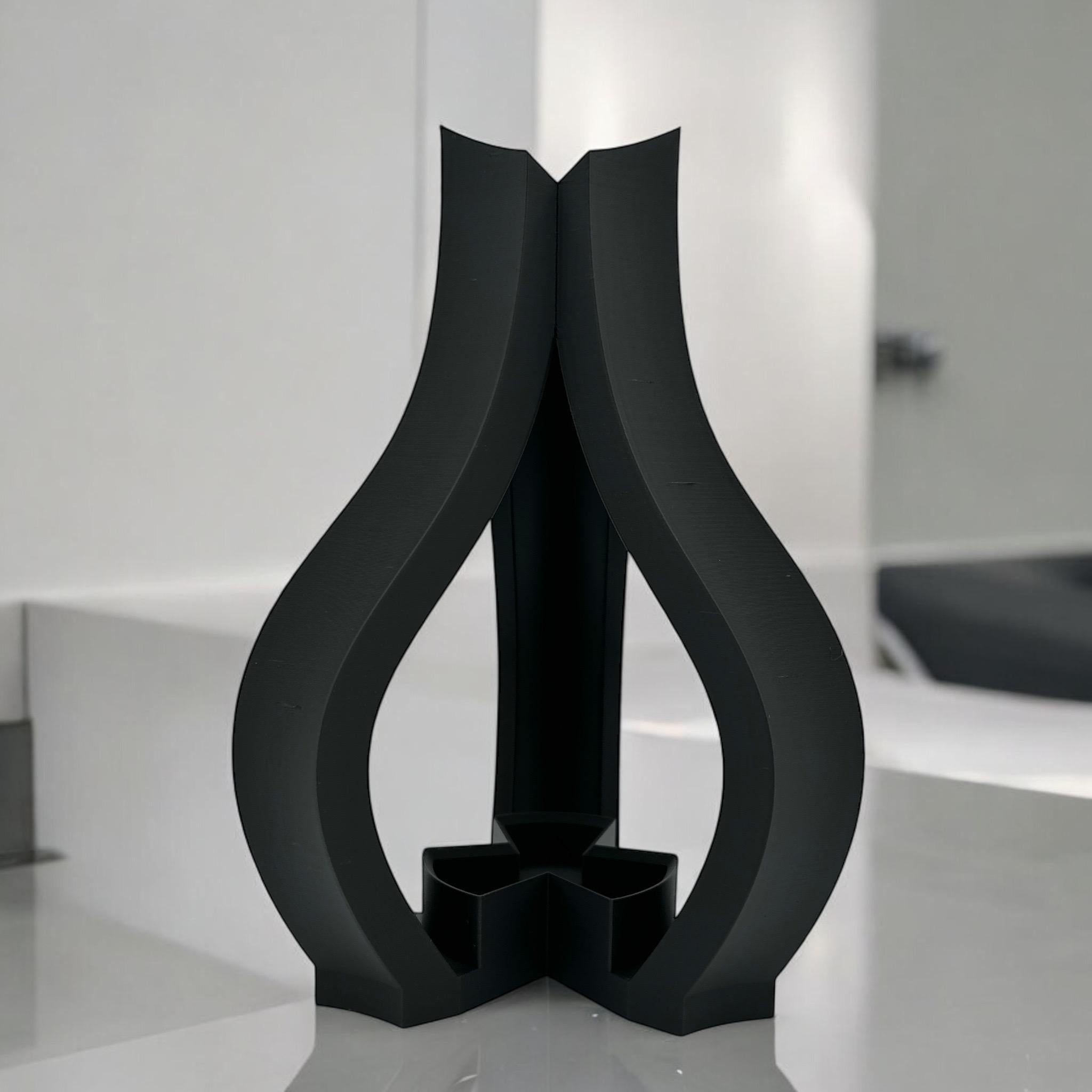 Triso Geometric Sculptural Vase - Modern Minimalist Home Decor Centerpiece 9 inch - PashmationVases