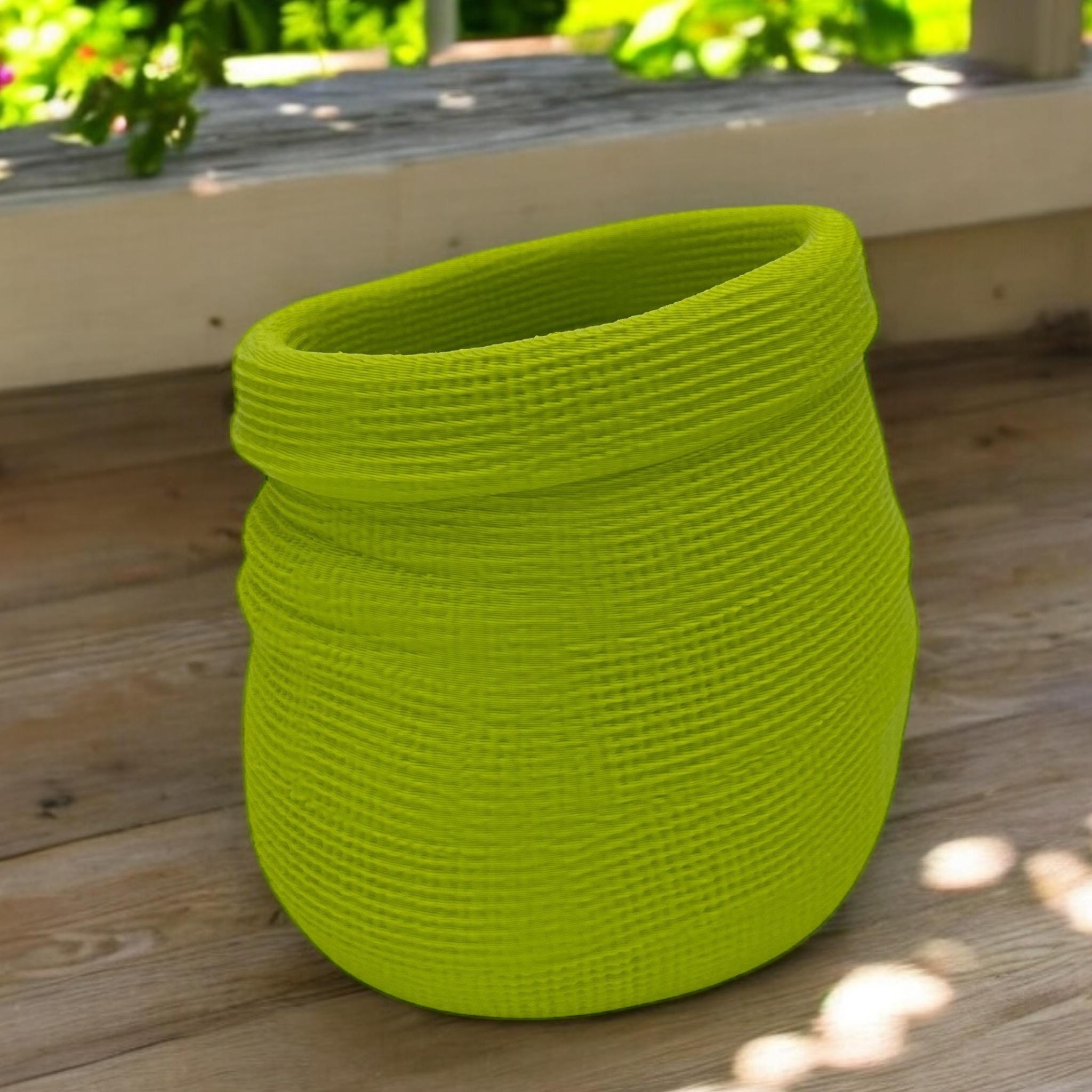 Vibrant Textured Woven Planter - Indoor Outdoor Plant Container Home Decor Accent - Pashmation