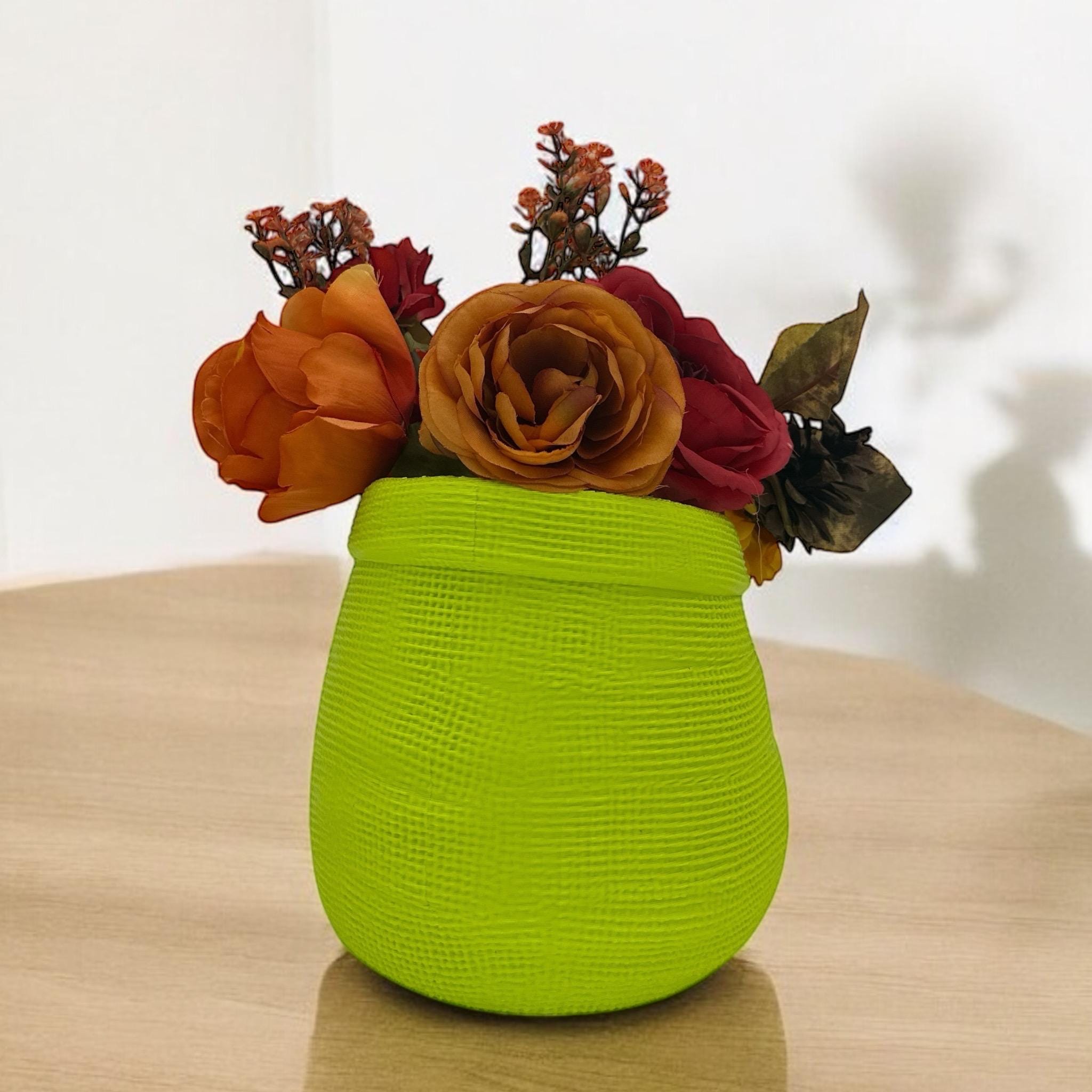 Vibrant Textured Woven Planter - Indoor Outdoor Plant Container Home Decor Accent - Pashmation