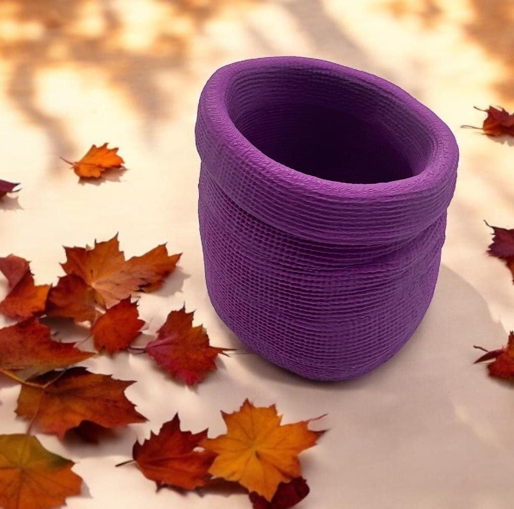Vibrant Textured Woven Planter - Indoor Outdoor Plant Container Home Decor Accent - Pashmation