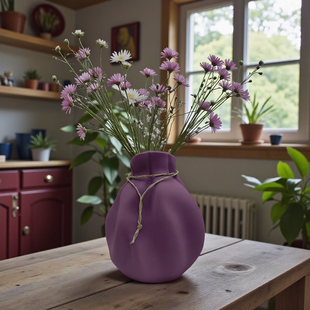 Cinched Wave Vase styled in modern home interior – soft sculptural decor
