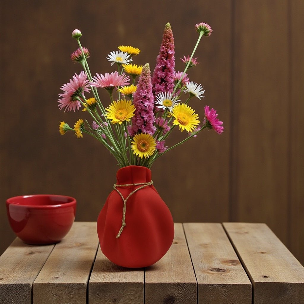 Cinched Wave Vase styled in modern home interior – soft sculptural decor